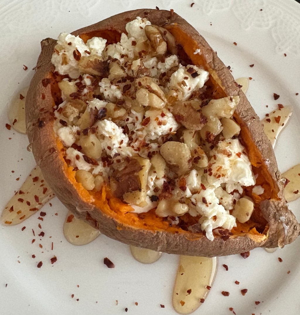 Baked Sweet Potato with Feta & Hot&nbsp;Honey